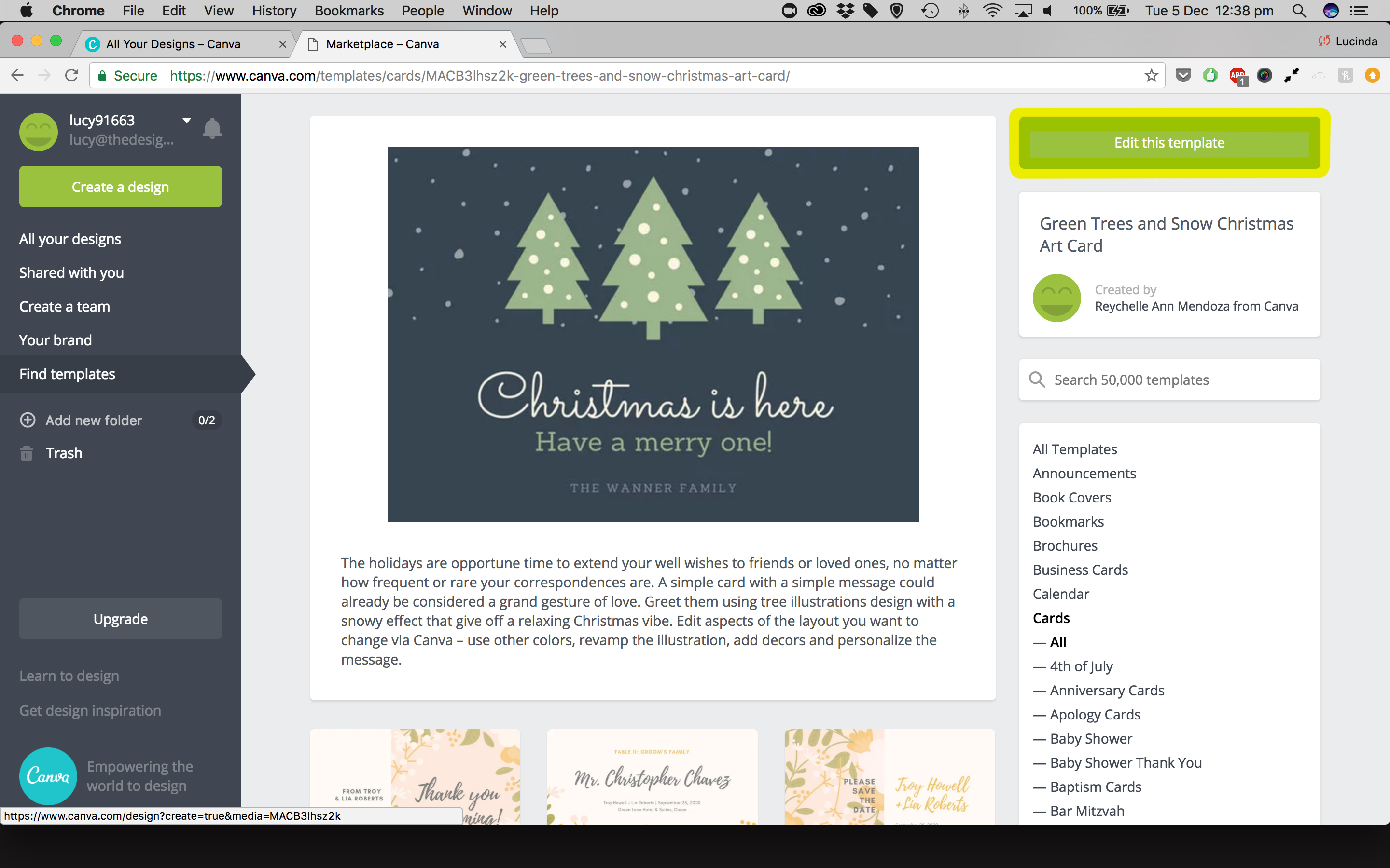 The Designer Blog Post 1 How to create a personalised Christmas card with Canva Easy step by step guide 03